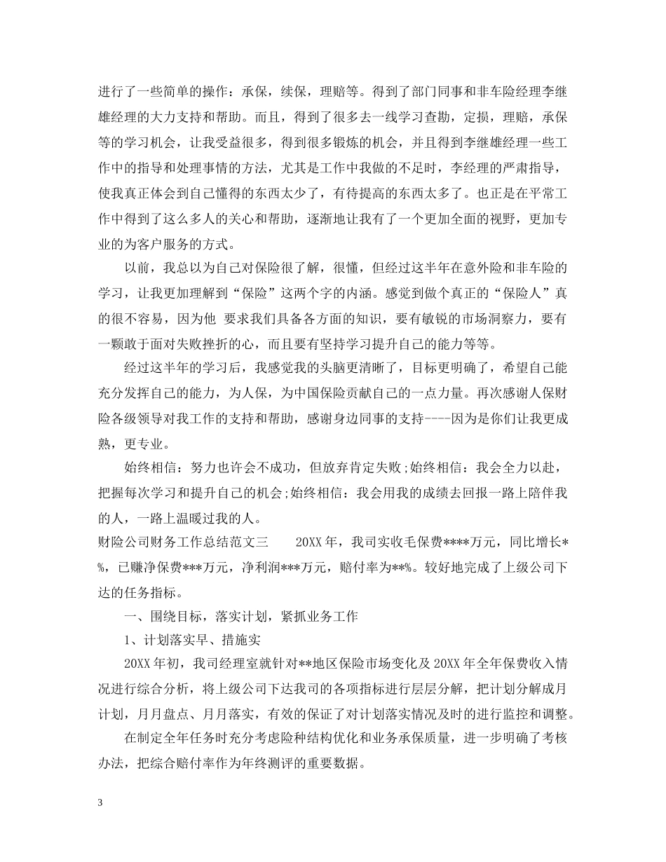 财险公司财务工作总结 _第3页