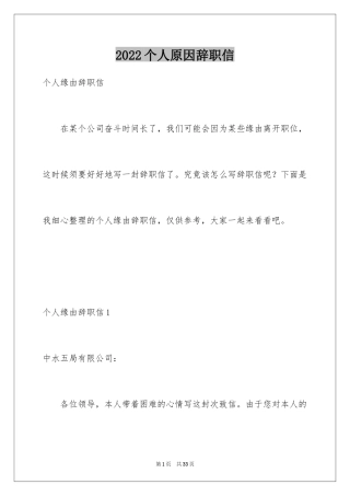 2024个人原因辞职信_104