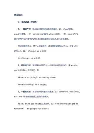 小学英语重点归纳1