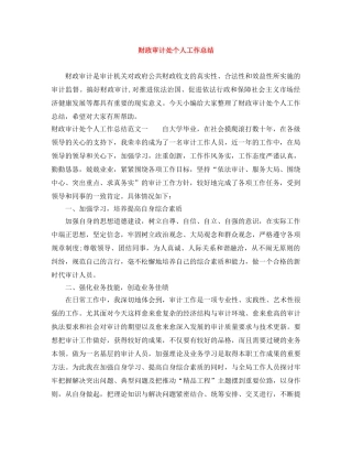 财政审计处个人工作总结 