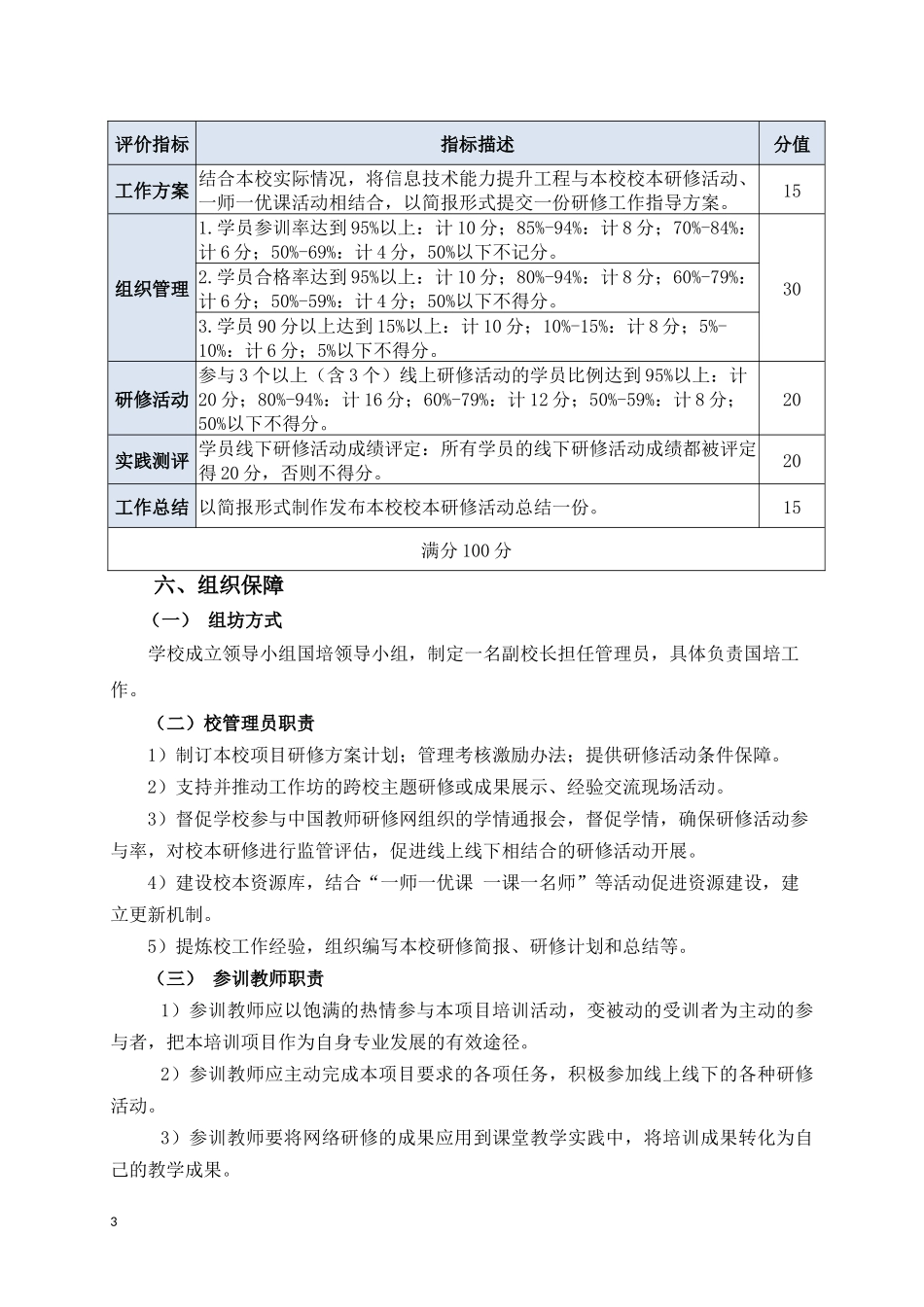 北街小学国培工作方案_第3页