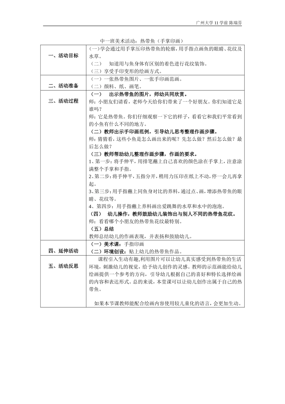 中班美术：热带鱼(手掌印画)_第1页