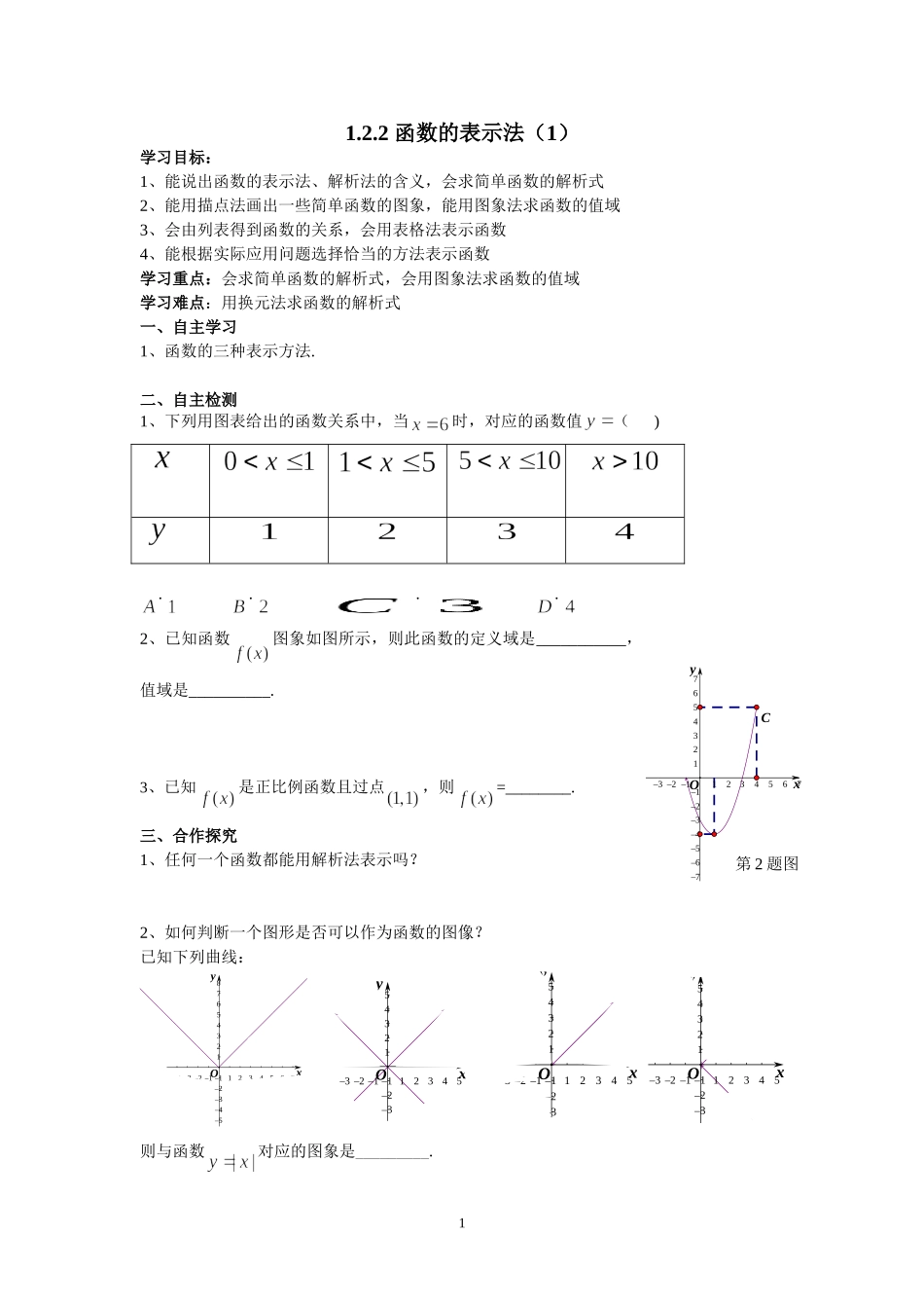 函数的表示法（）_第1页