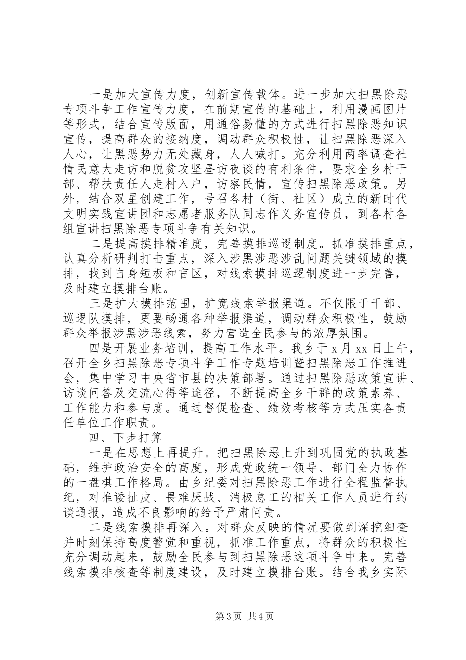 乡镇“扫黑除恶”专项斗争自查报告_第3页