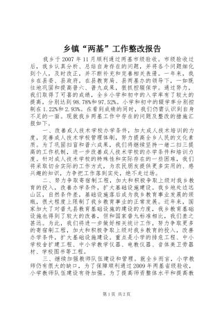 乡镇“两基”工作整改报告