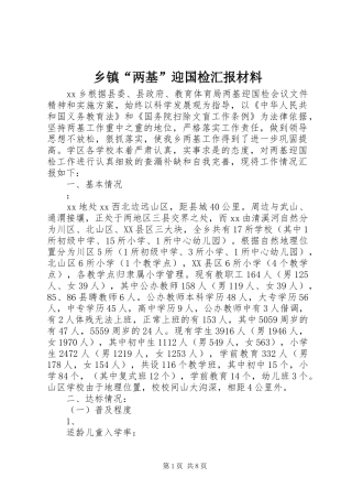 乡镇“两基”迎国检汇报材料