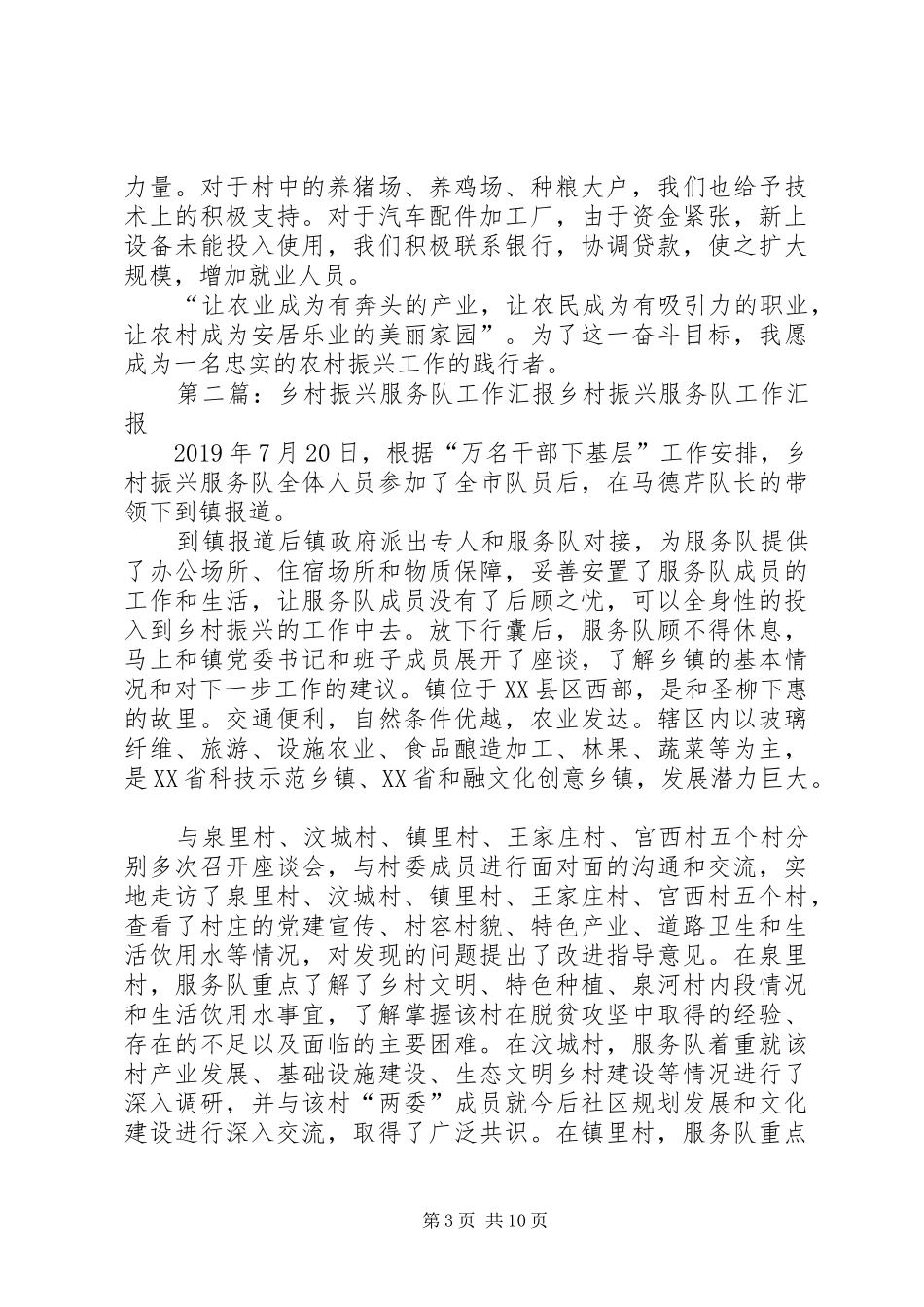 乡村振兴服务队队员个人工作开展情况汇报_第3页