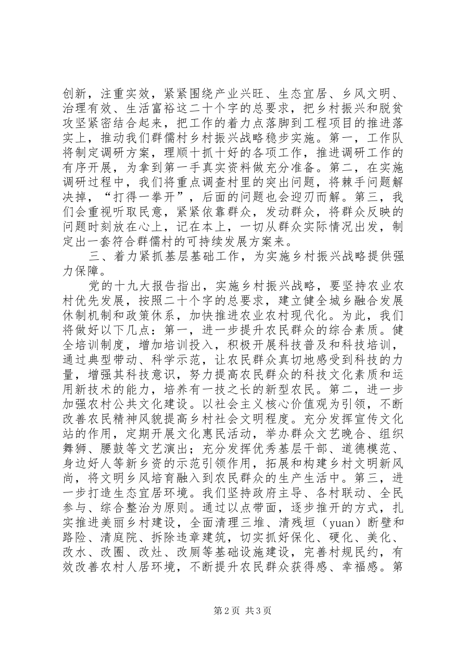 乡村振兴工作队队长表态报告_第2页