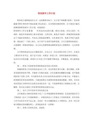 财务新年工作计划2 