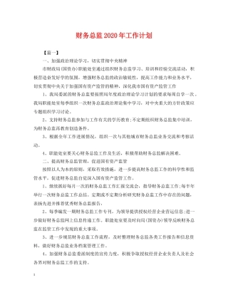 财务总监2020年工作计划2 