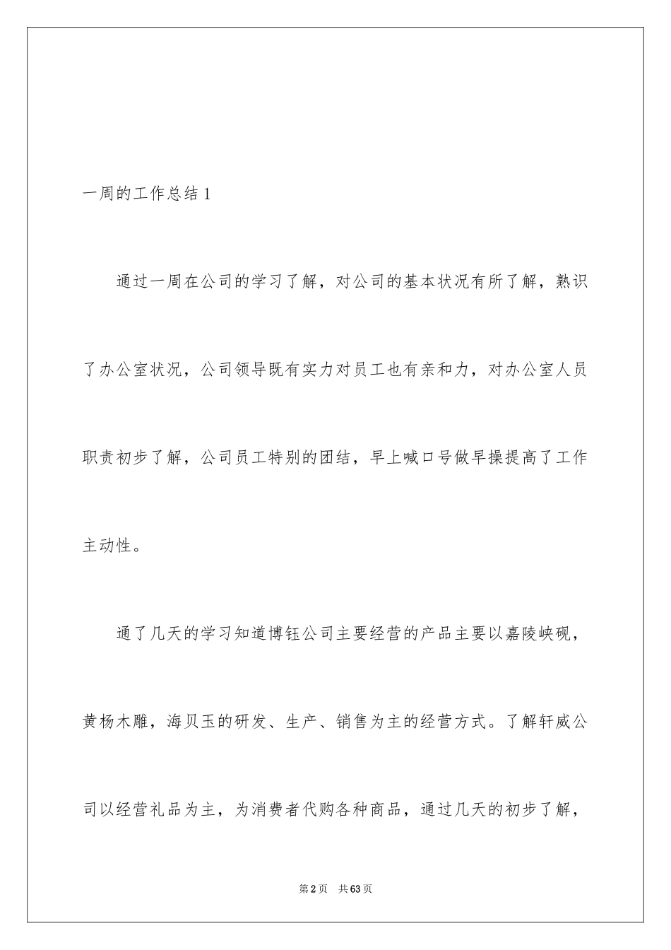 2024一周的工作总结_第2页