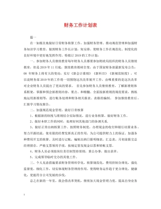 财务工作计划表2 