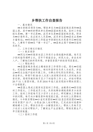 乡帮扶工作自查报告