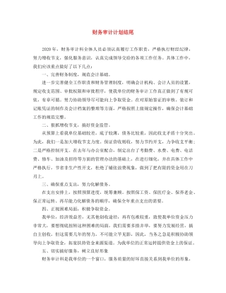 财务审计计划结尾 
