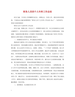 财务人员的个人年终工作总结 