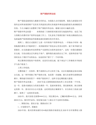 财产保险年终总结 