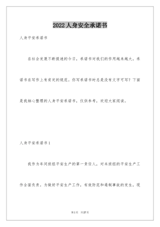 2024人身安全承诺书