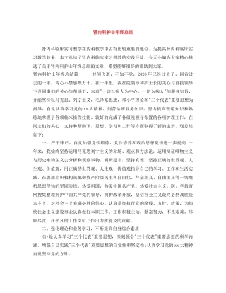 肾内科护士年终总结 