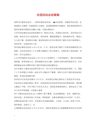 社团活动总结集锦 