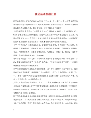 社团活动总结汇总 