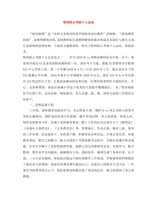 特岗转正考核个人总结 