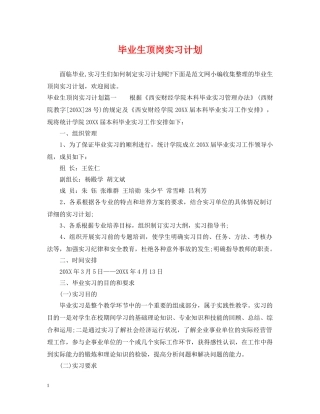 毕业生顶岗实习计划2 