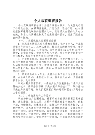 个人双联调研报告
