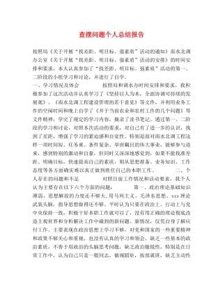 查摆问题个人总结报告 