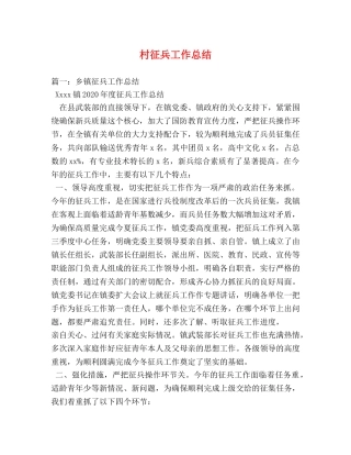 村征兵工作总结 