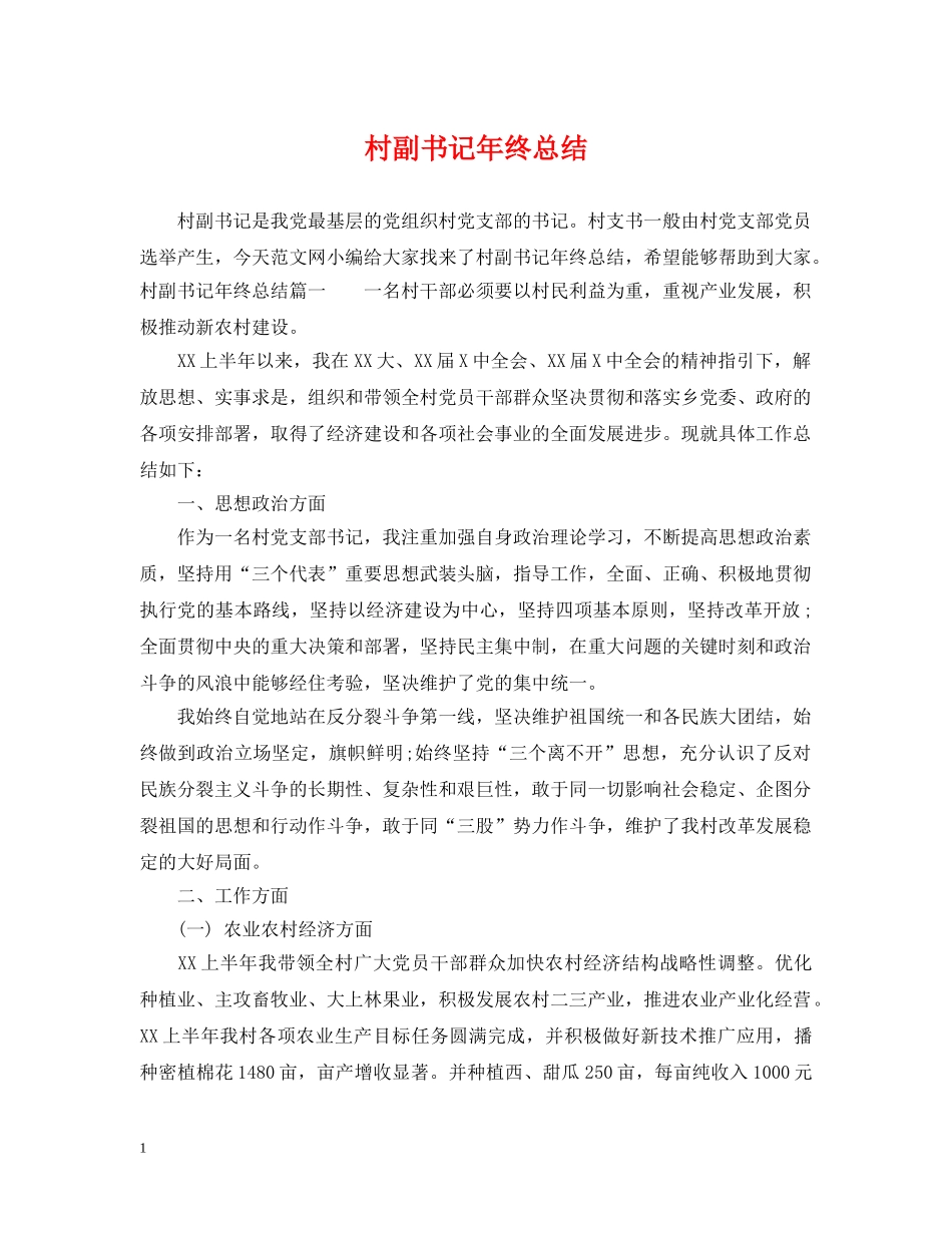 村副书记年终总结 _第1页