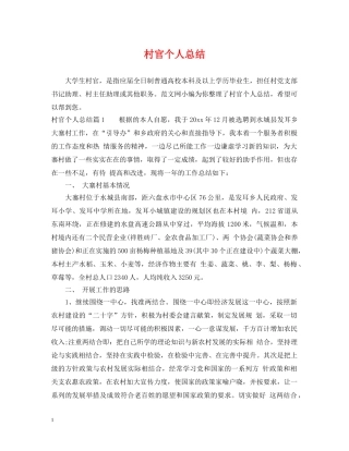 村官个人总结 