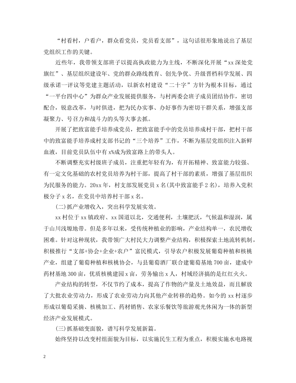 村党支部书记个人工作总结2020 _第2页