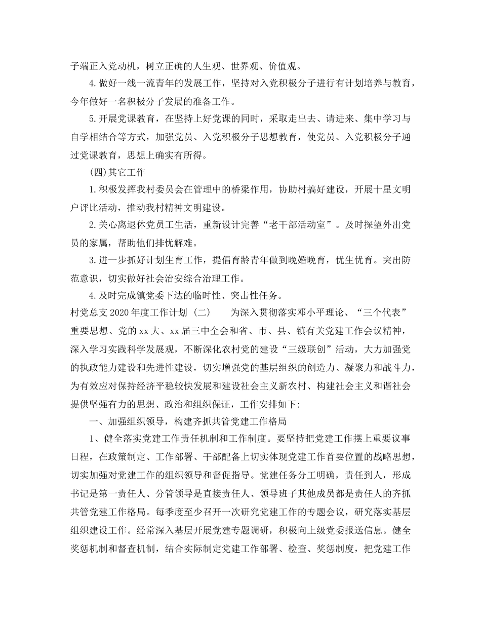 村党总支2020年度工作计划 _第2页