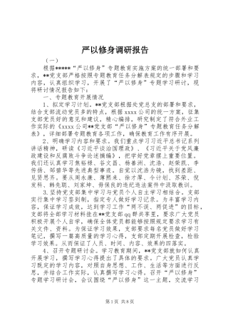 严以修身调研报告