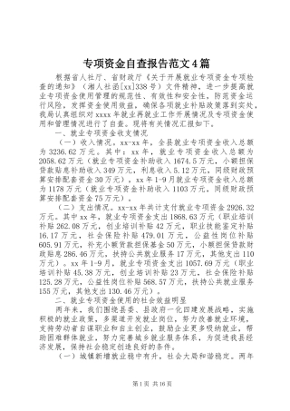 专项资金自查报告范文4篇