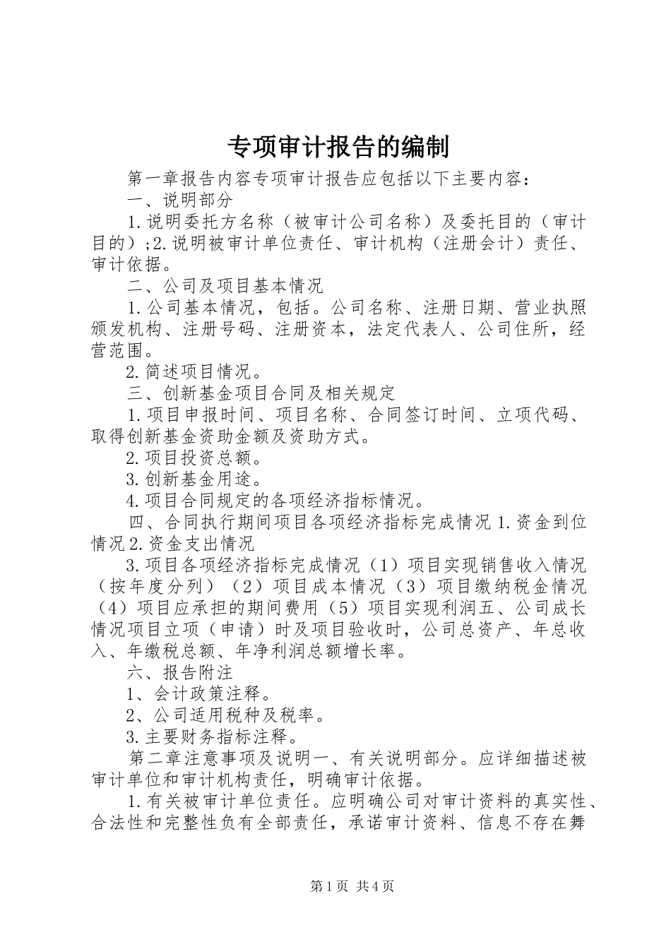 专项审计报告的编制_第1页