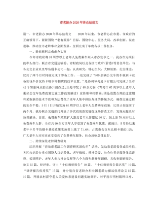 市老龄办2020年终总结范文 