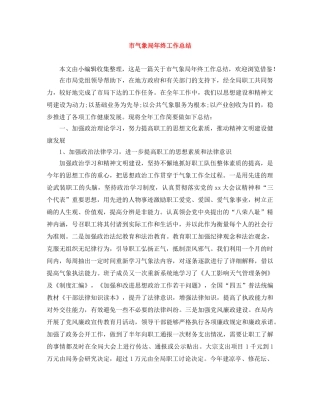 市气象局年终工作总结 