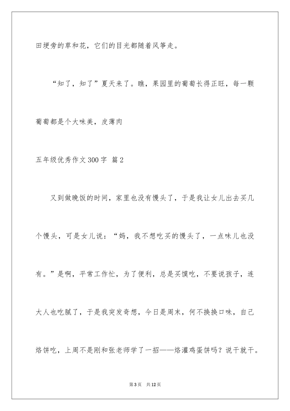 2024五年级优秀作文300字_6_第3页