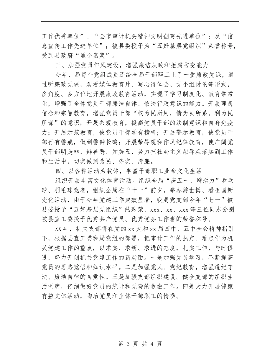 审计局机关党支部工作总结_第3页