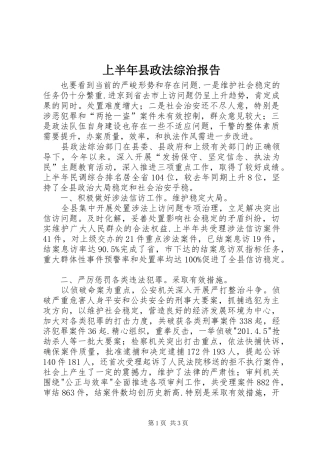 上半年县政法综治报告