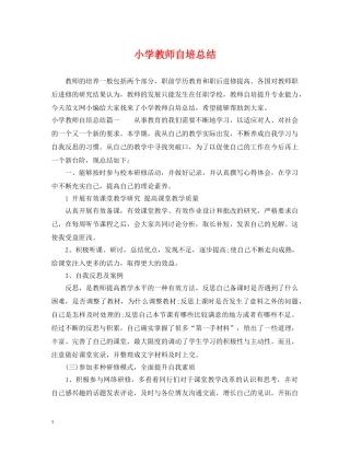 小学教师自培总结 