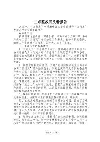 三项整改回头看报告