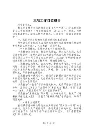 三项工作自查报告