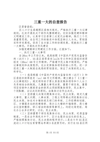 三重一大的自查报告