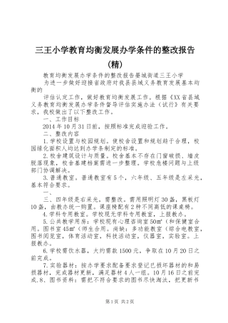 三王小学教育均衡发展办学条件的整改报告(精)