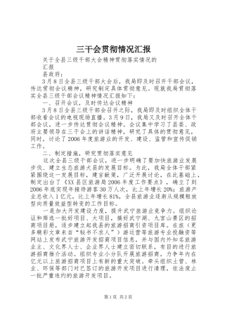 三干会贯彻情况汇报