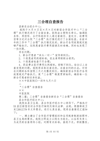 三合理自查报告