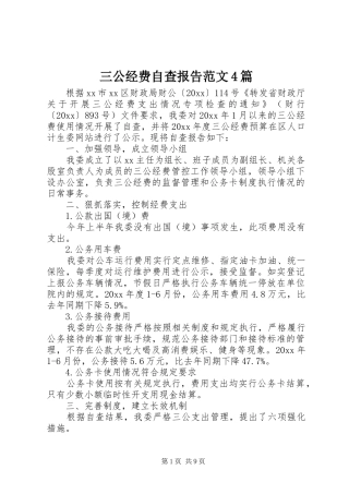 三公经费自查报告范文4篇