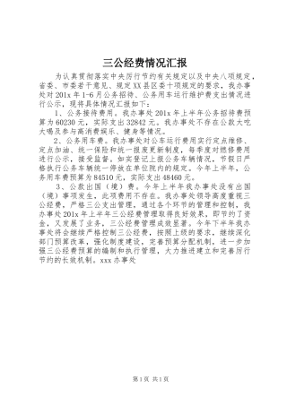 三公经费情况汇报